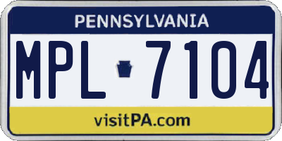PA license plate MPL7104