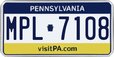 PA license plate MPL7108