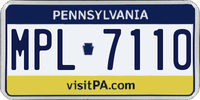 PA license plate MPL7110
