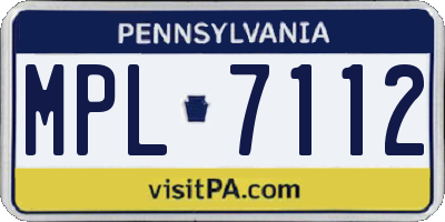 PA license plate MPL7112