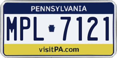 PA license plate MPL7121