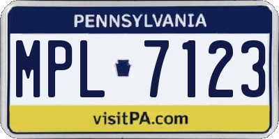 PA license plate MPL7123