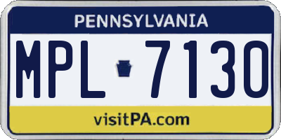 PA license plate MPL7130