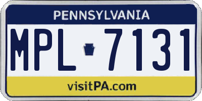 PA license plate MPL7131