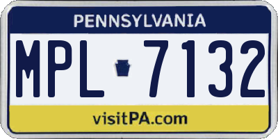 PA license plate MPL7132