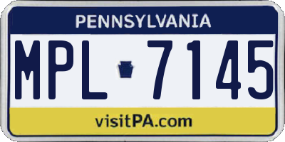 PA license plate MPL7145