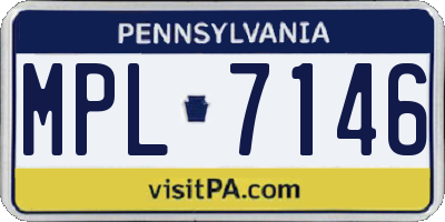 PA license plate MPL7146