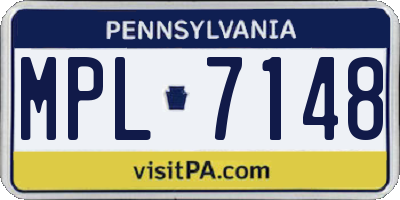 PA license plate MPL7148