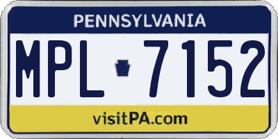 PA license plate MPL7152