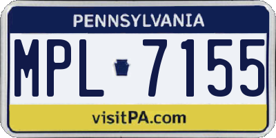 PA license plate MPL7155