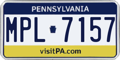 PA license plate MPL7157