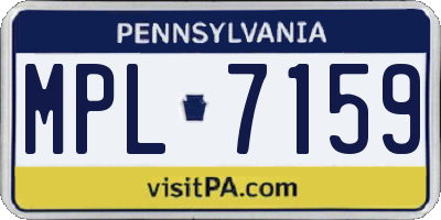 PA license plate MPL7159