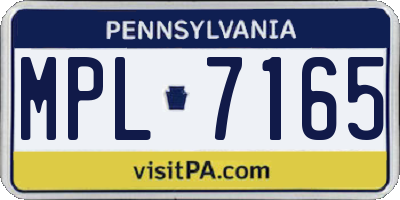 PA license plate MPL7165