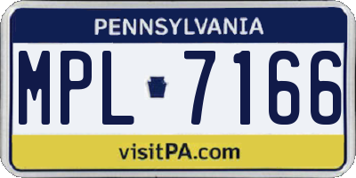 PA license plate MPL7166