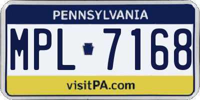 PA license plate MPL7168