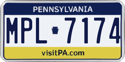 PA license plate MPL7174