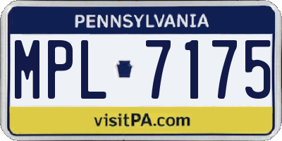PA license plate MPL7175