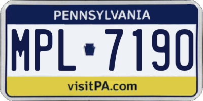 PA license plate MPL7190