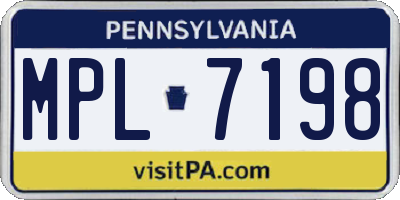 PA license plate MPL7198