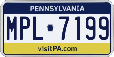 PA license plate MPL7199