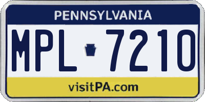 PA license plate MPL7210