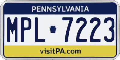 PA license plate MPL7223