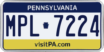 PA license plate MPL7224