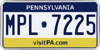 PA license plate MPL7225