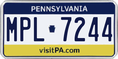 PA license plate MPL7244