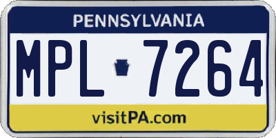 PA license plate MPL7264