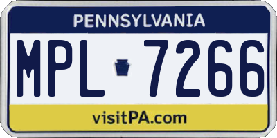 PA license plate MPL7266