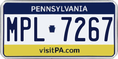 PA license plate MPL7267