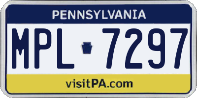 PA license plate MPL7297