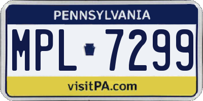 PA license plate MPL7299