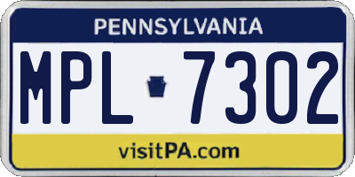 PA license plate MPL7302