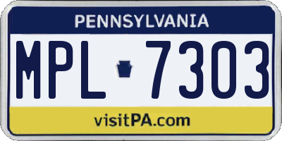 PA license plate MPL7303