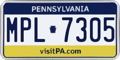 PA license plate MPL7305