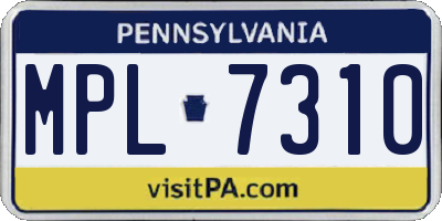PA license plate MPL7310