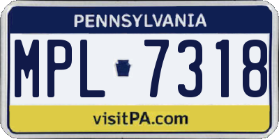 PA license plate MPL7318