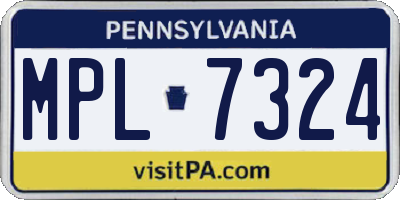 PA license plate MPL7324