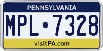 PA license plate MPL7328