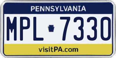PA license plate MPL7330