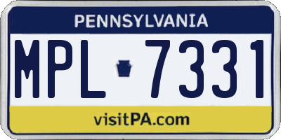 PA license plate MPL7331