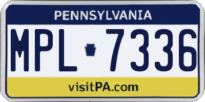 PA license plate MPL7336