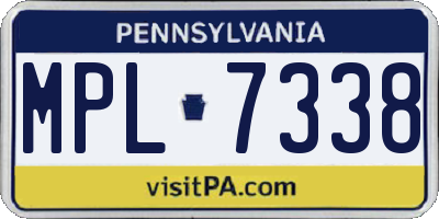 PA license plate MPL7338