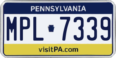 PA license plate MPL7339