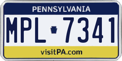 PA license plate MPL7341