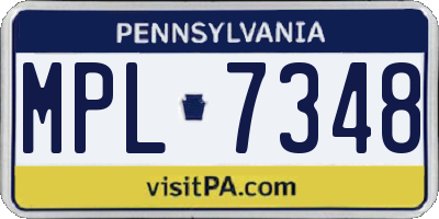 PA license plate MPL7348