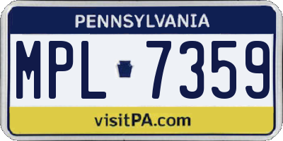 PA license plate MPL7359