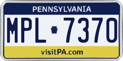 PA license plate MPL7370